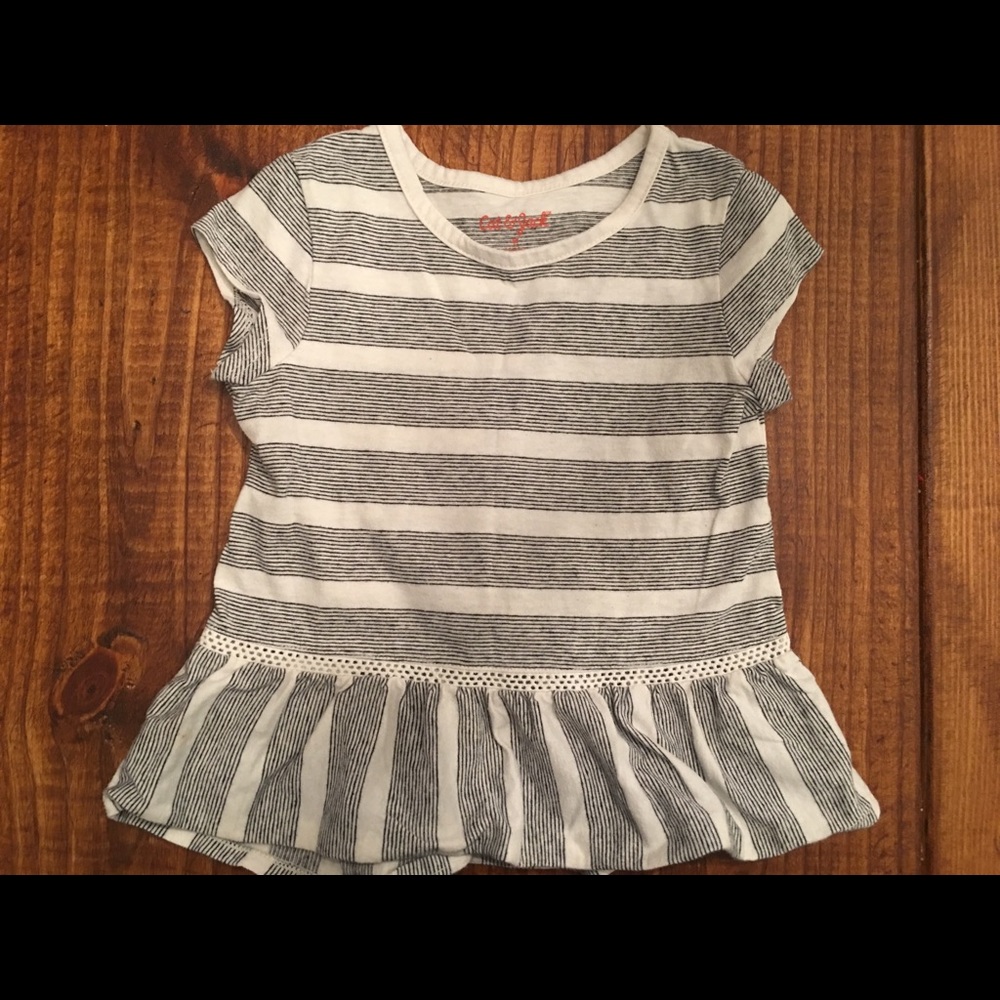 Cat and Jack Gray Striped Shirt